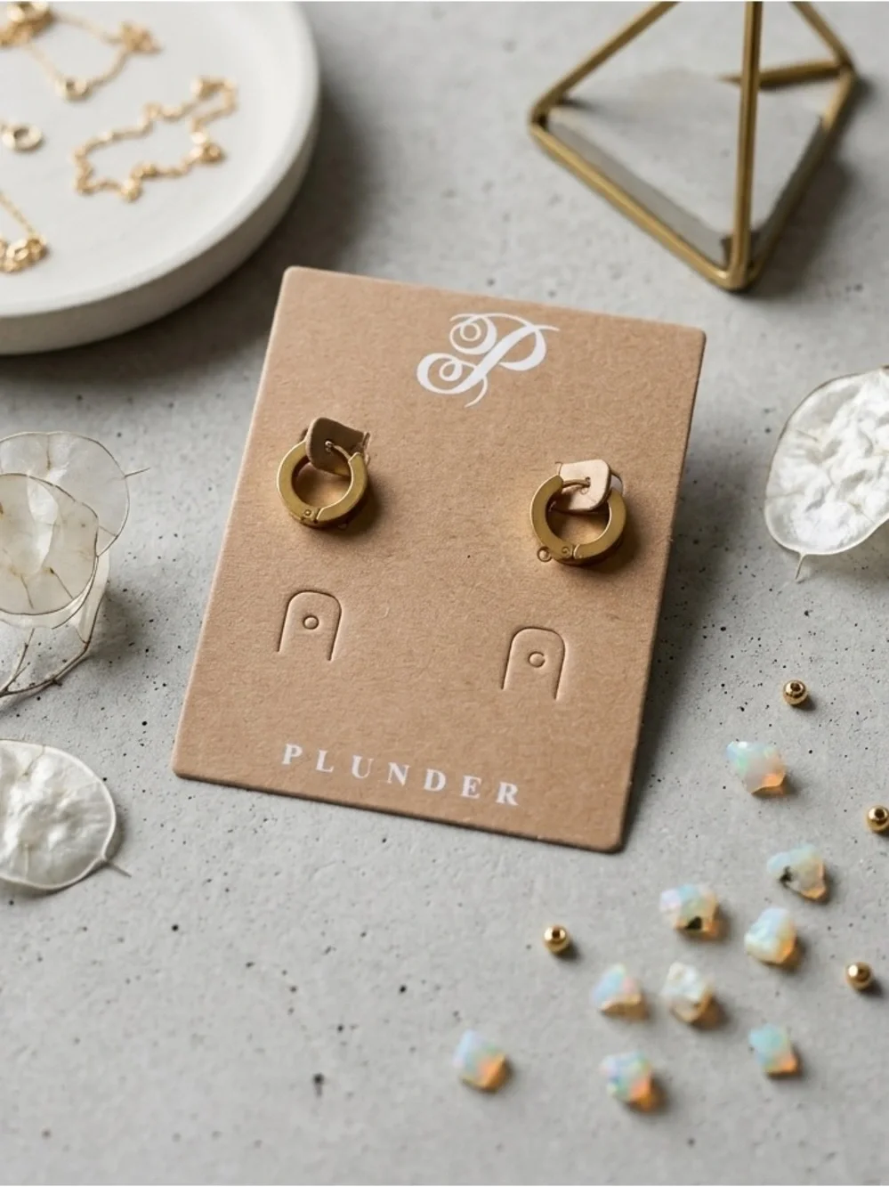Plunder Private Label Gold Tone Mini Hoop Earrings